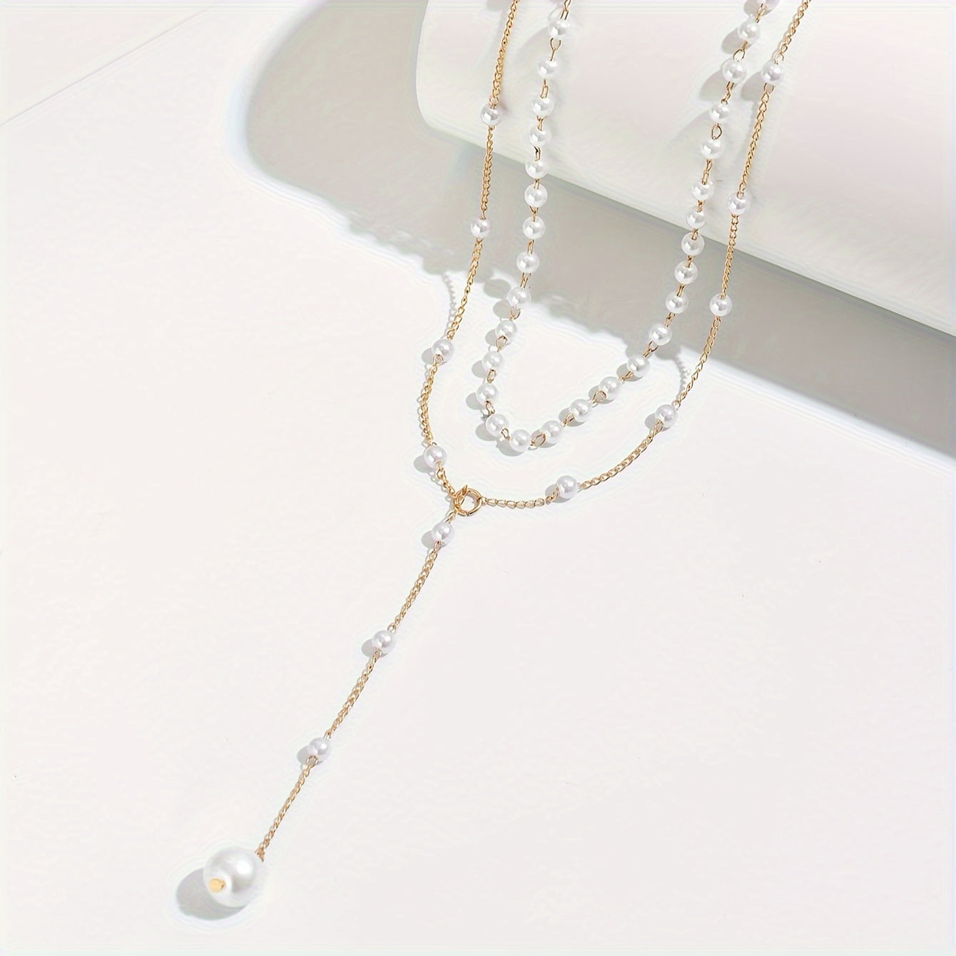 Boho 1-Piece Necklace Set with Pearl-inspired