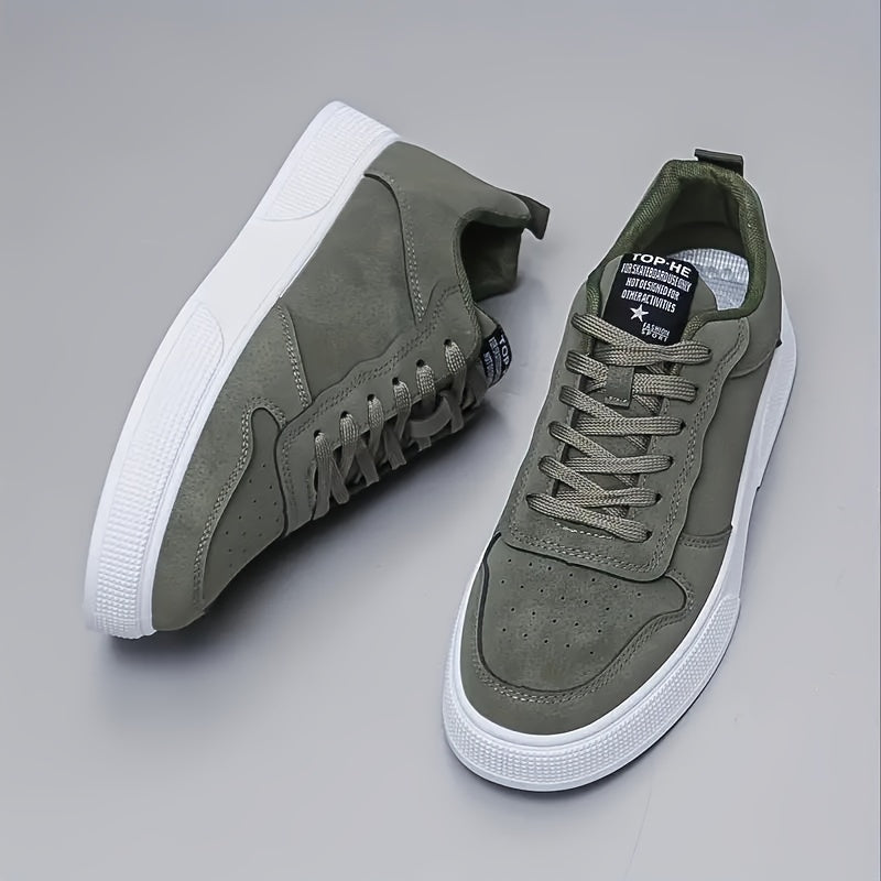 Men's Breathable Casual Sneakers - Versatile & Stylish Lace-Up Skate Shoes, Comfortable Low-Top Design for All Seasons, Non-Slip Sole, Perfect for Outdoor Activities