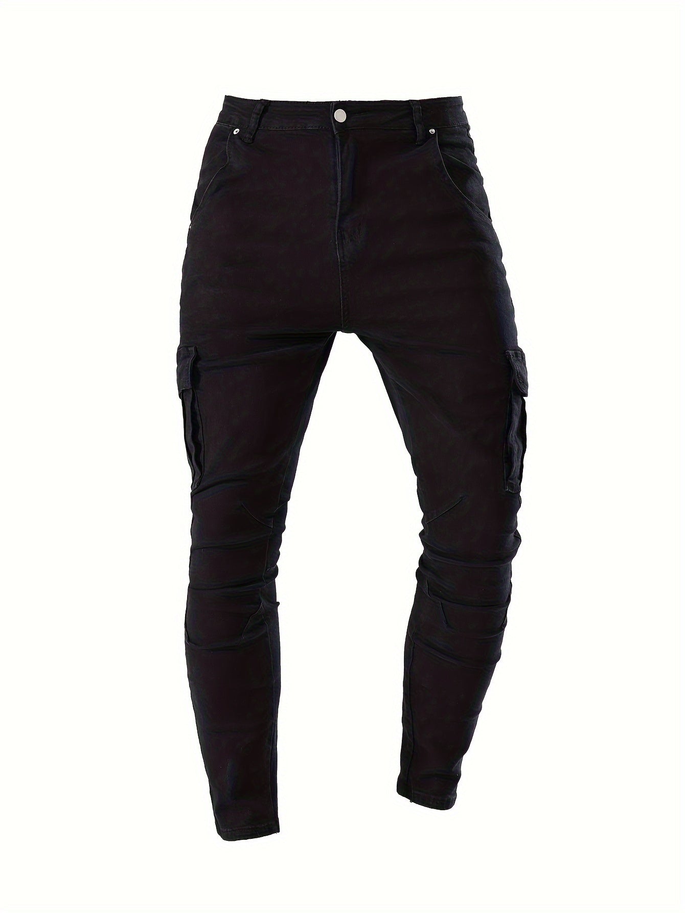 Men's Skinny Jeans - Stretch Work Pants with Slim Fit, All-Season Stretch Denim for Casual & Formal Outfits - Non-See-Through Streetwear Trousers, Versatile Clothing, Contemporary Fashion, Durable Fabric, Stylish Bottoms, Urban Style