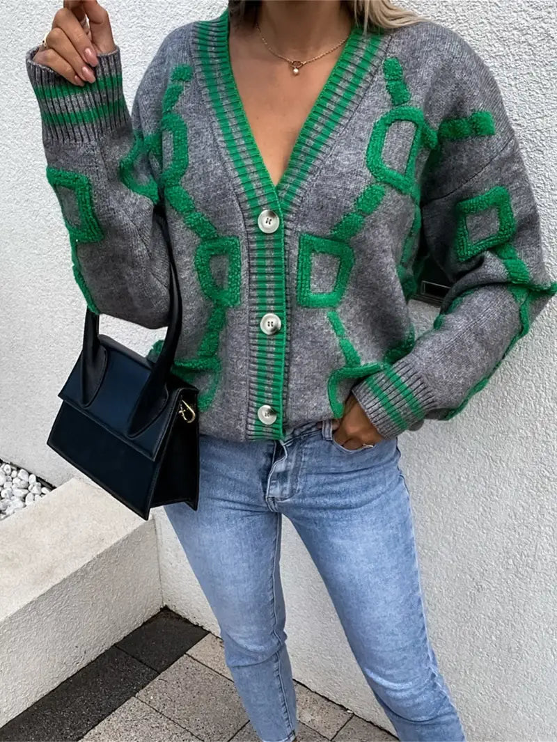 Long V-Neck Cardigan