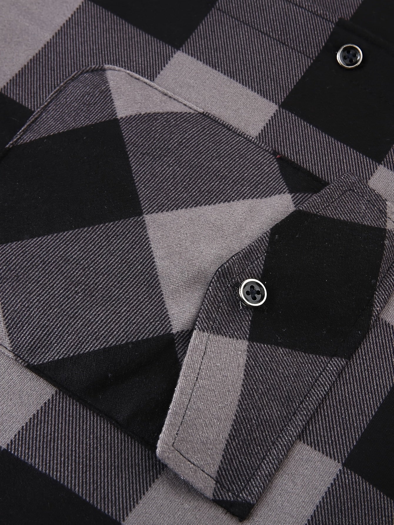 Men's Fleece-Lined Hoodie - Casual & Sporty, Plaid Pullover with Button Detail, Long Sleeve, Loose Fit for Fall/Winter