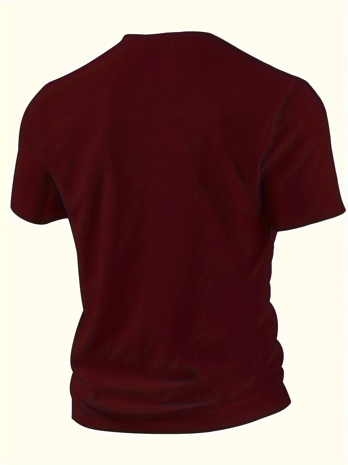 Men'S Waffle Texture Two-Tone Henley Shirt - Casual Summer Short Sleeve, Round Neck, Non-Stretch Fabric