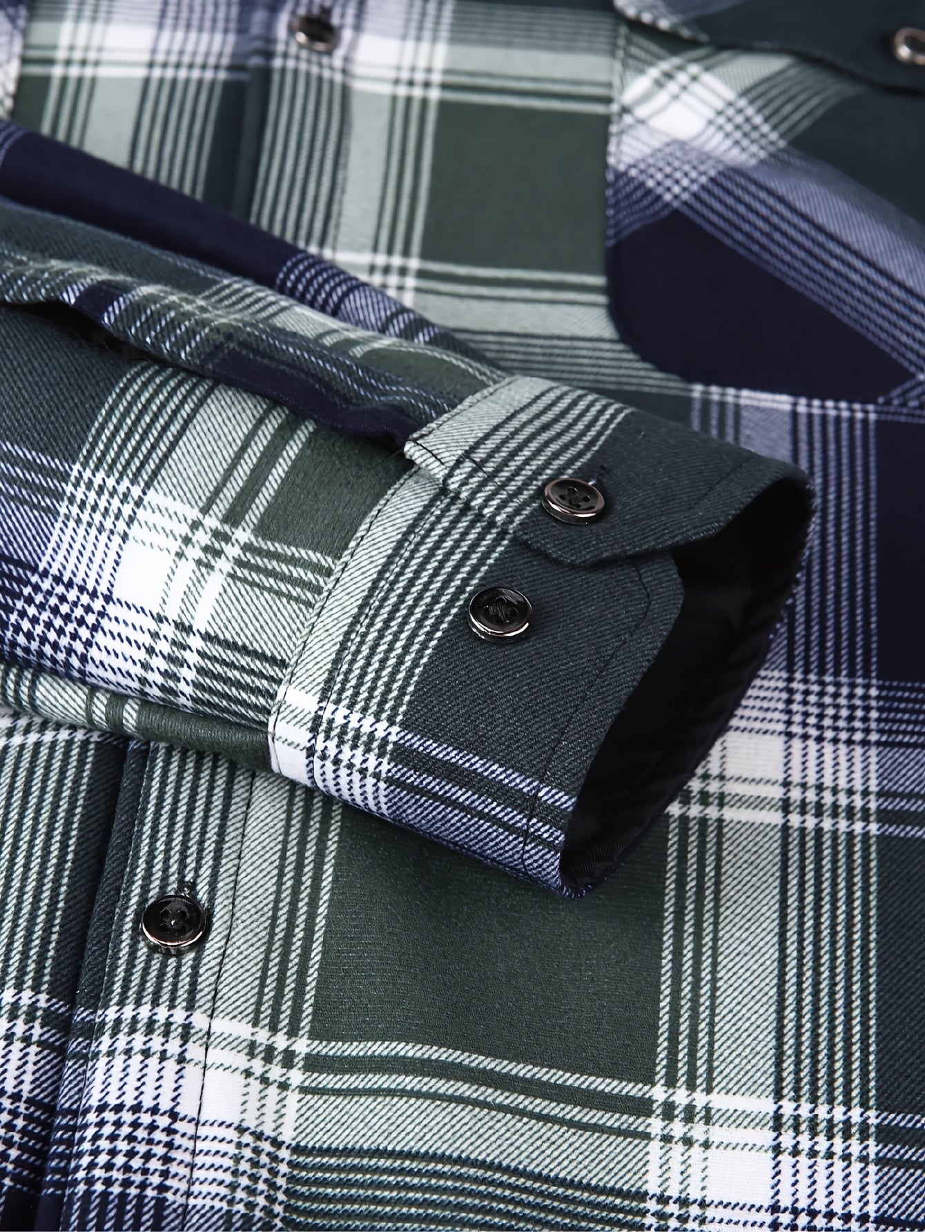 Men's Fleece-Lined Hoodie - Casual & Sporty, Plaid Pullover with Button Detail, Long Sleeve, Loose Fit for Fall/Winter