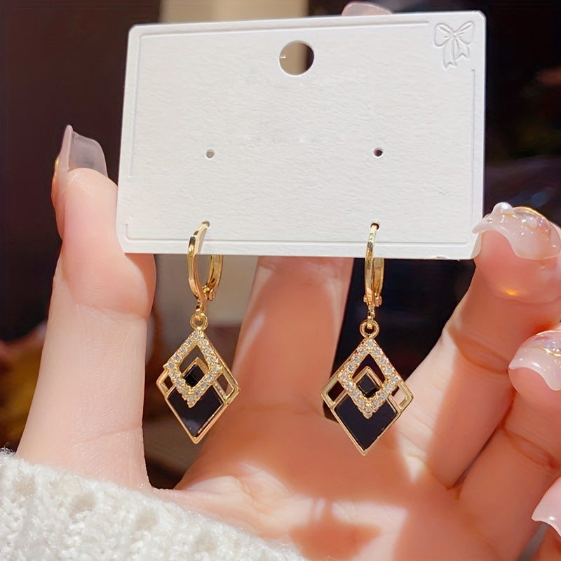 Modern Earrings with Gold-tone