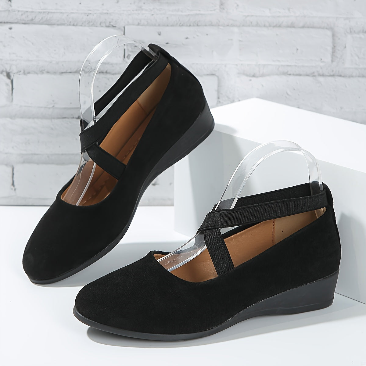 Timeless Red Vegan Leather Wedge Sandals with Wedge