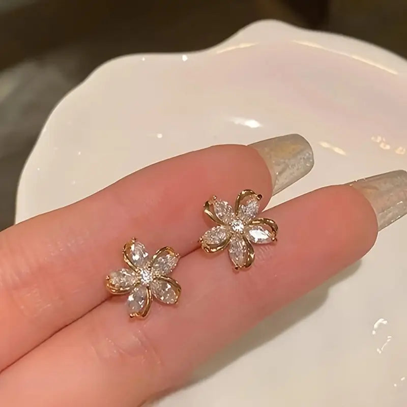 Vintage Earrings with Gold-tone