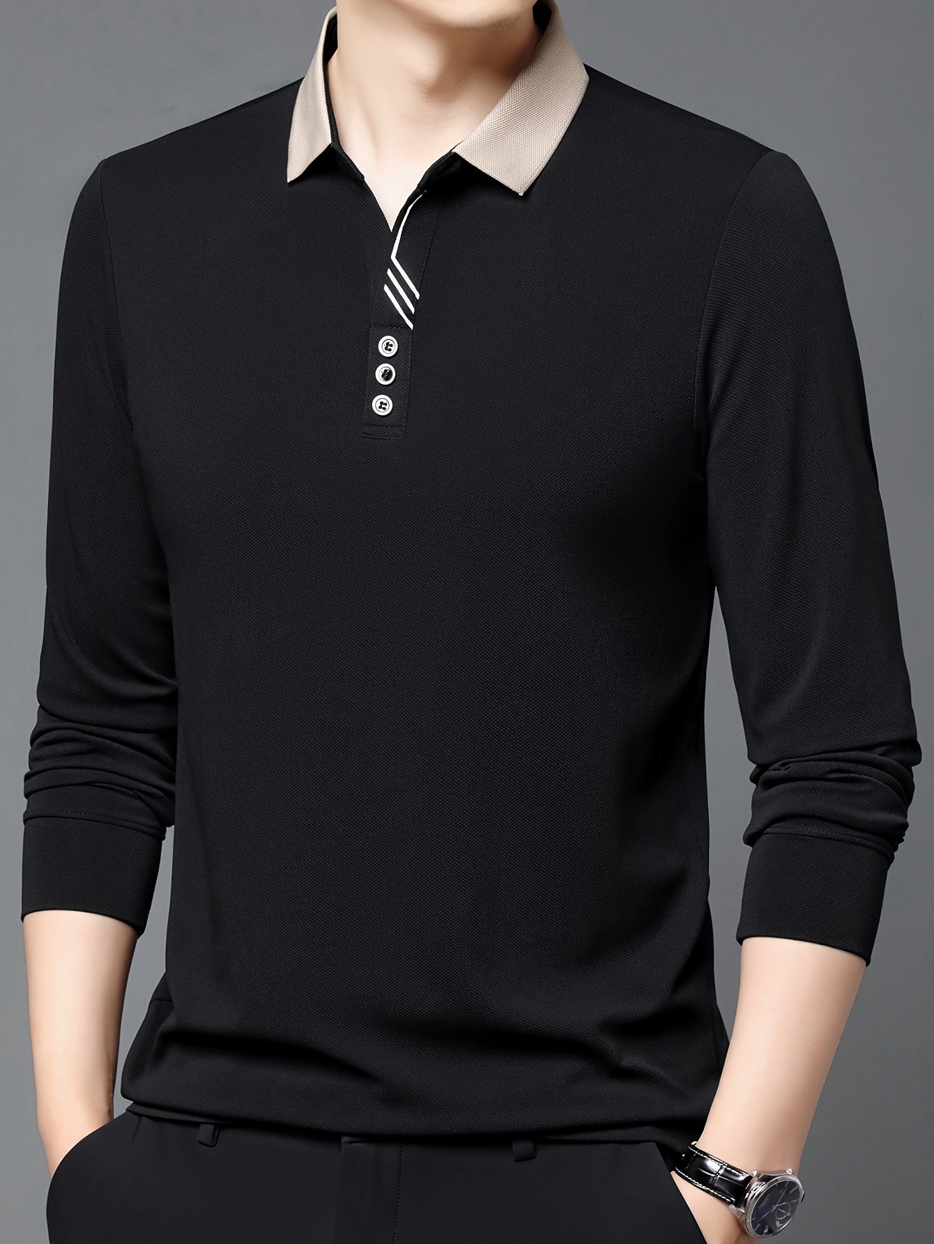Men's Lightweight Long Sleeve Shirt - Breathable, Stretch Fabric for Golf & Business Casual Wear
