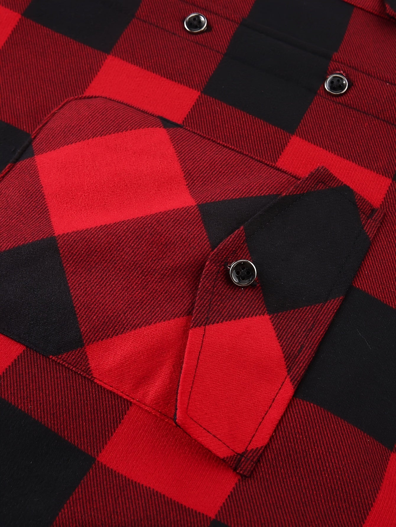 Men's Fleece-Lined Hoodie - Casual & Sporty, Plaid Pullover with Button Detail, Long Sleeve, Loose Fit for Fall/Winter