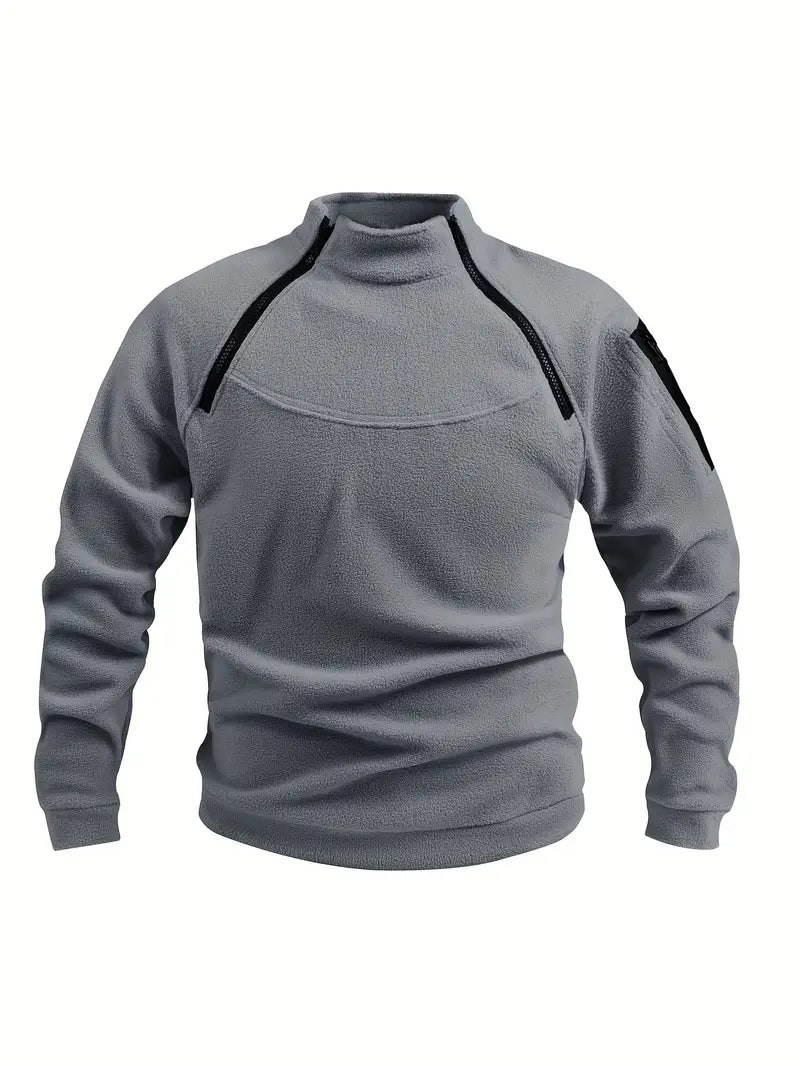 Fleece Polyester Knit Hooded Zip Hoodie