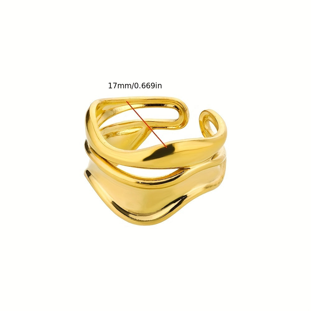 Modern Ring with Gold-tone