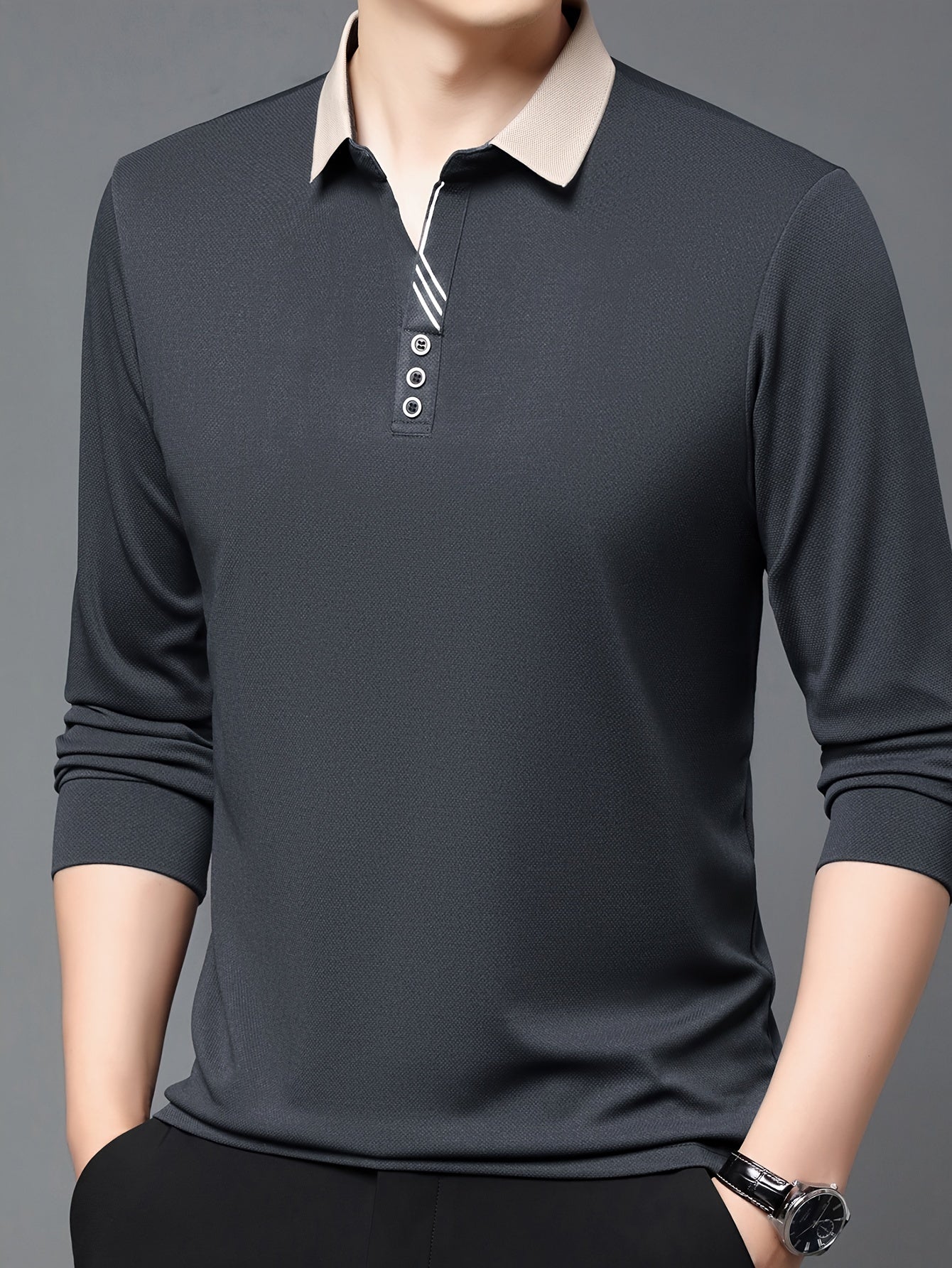 Men's Lightweight Long Sleeve Shirt - Breathable, Stretch Fabric for Golf & Business Casual Wear