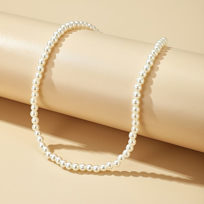 Boho Necklace with Pearl-inspired