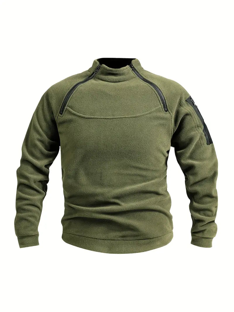 Fleece Polyester Knit Hooded Zip Hoodie