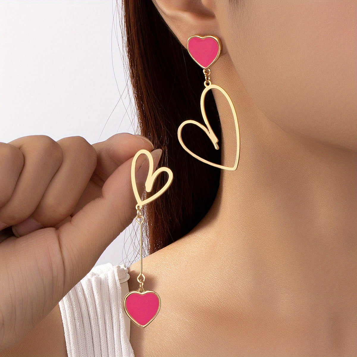 Delicate Earrings with Gold-tone