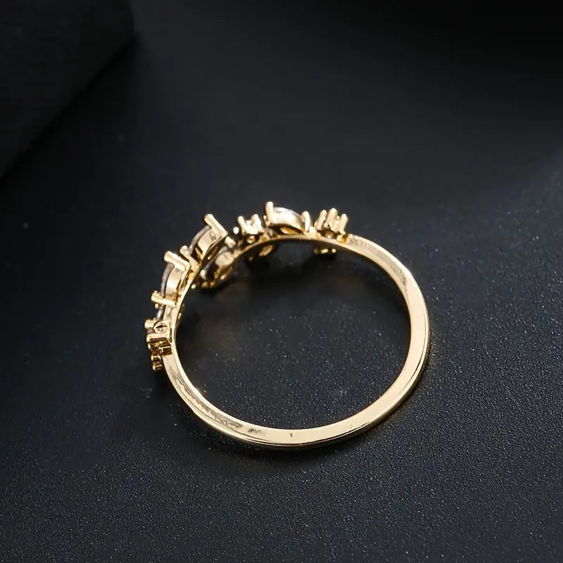 Evening Ring with Gold-tone