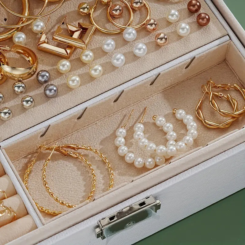 Vintage Earrings with Gold-tone
