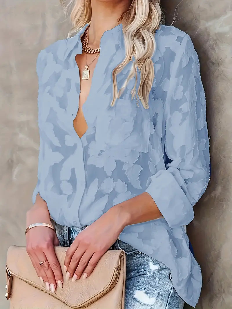 Floral Polyester Blouse Lilac Floral