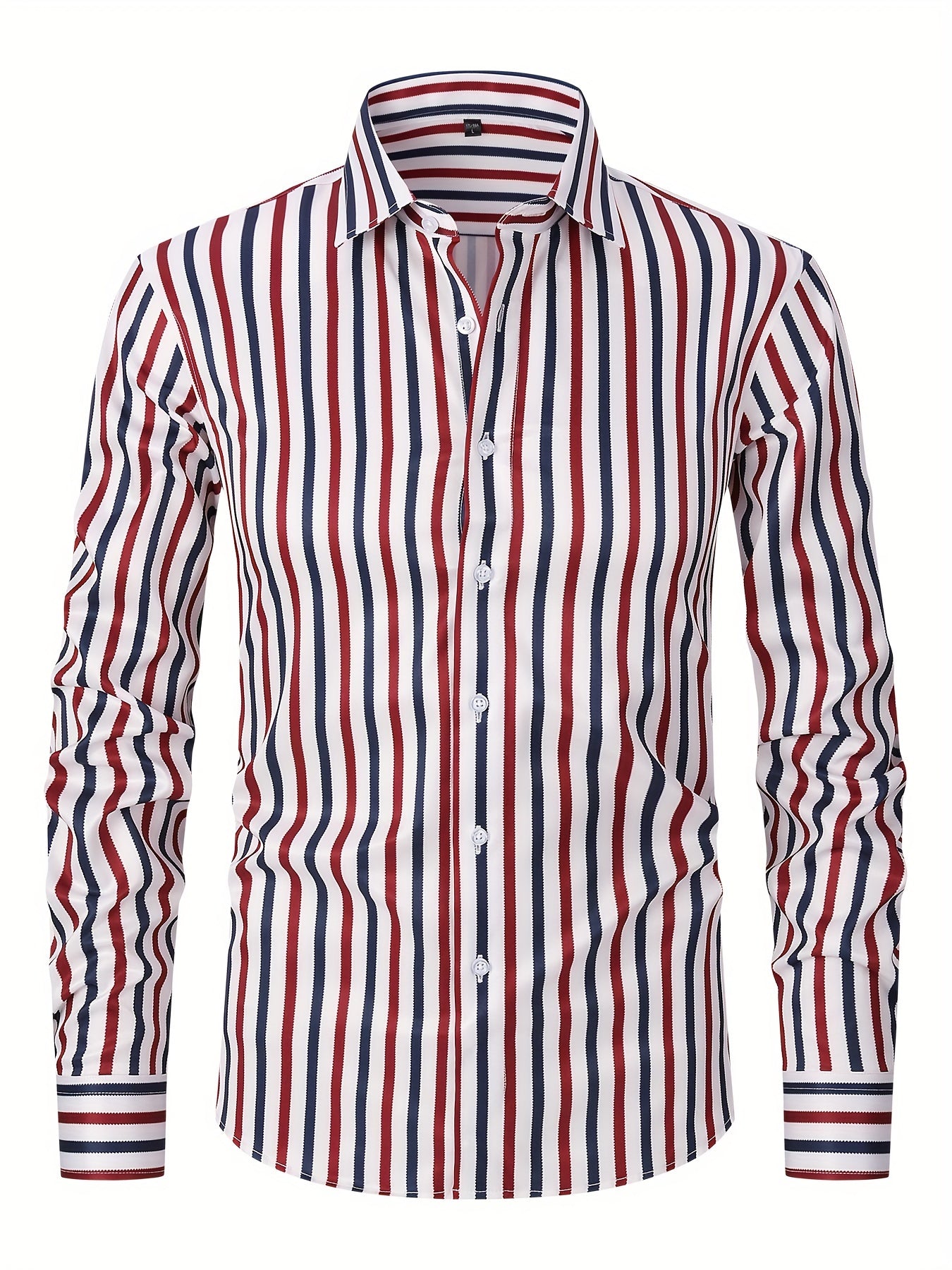 Classic Plaid Design Men's Formal Long Sleeve Shirt, Men's Button Up Shirt For Business Formal Occasions, Gift For Men