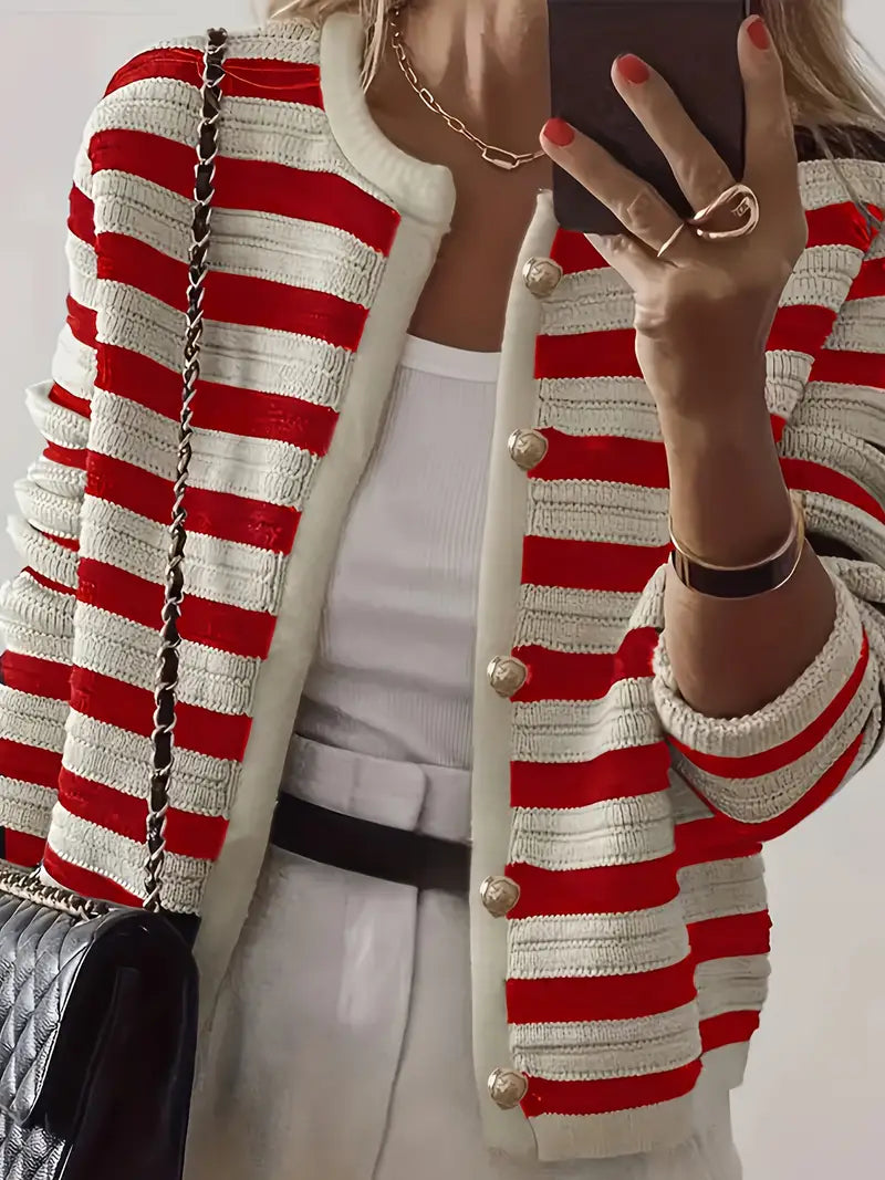 Striped Knit Cardigan