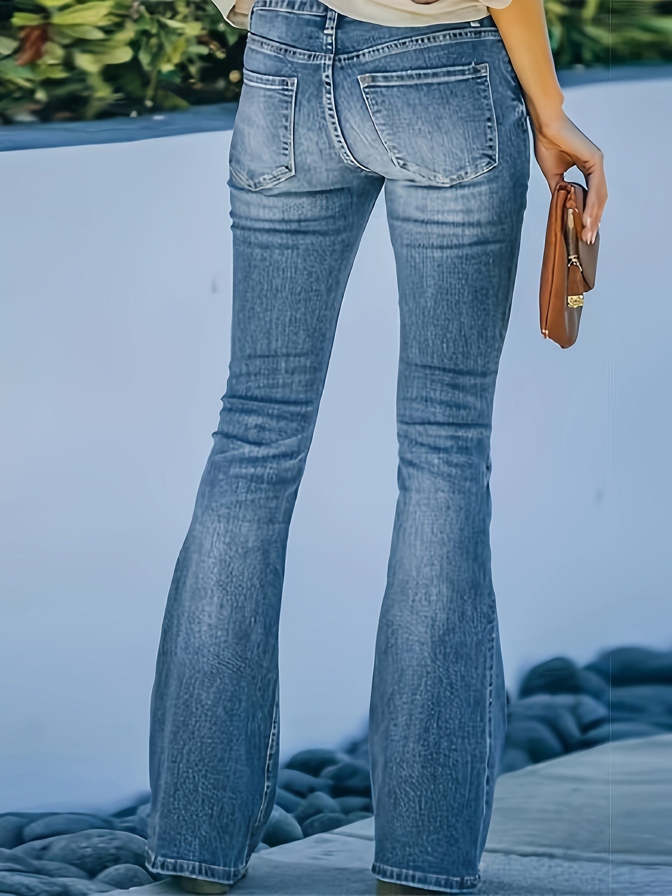 Timeless Tan Polyester Pants with Button