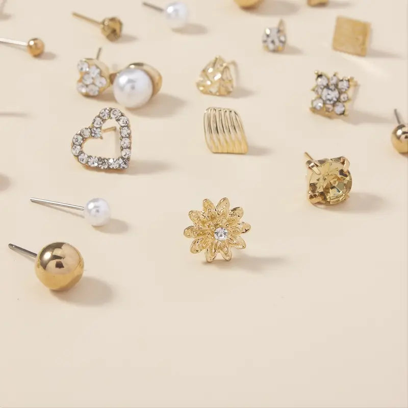 Timeless Earrings with Gold-tone