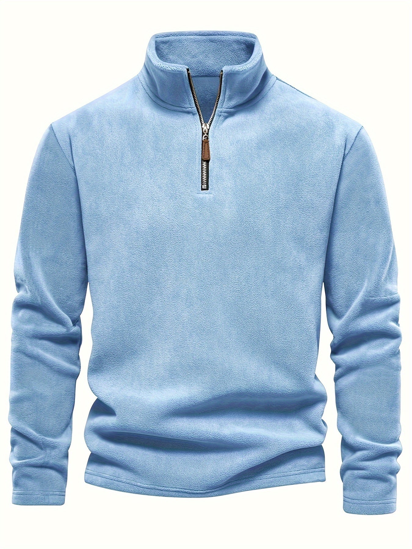 New Autumn And Winter Men'S Lamb Sweatshirt with a Stand-Up Collar, Half-Zip, Long Sleeves, Versatile European Style, Trendy Brand with Fleece Lining.