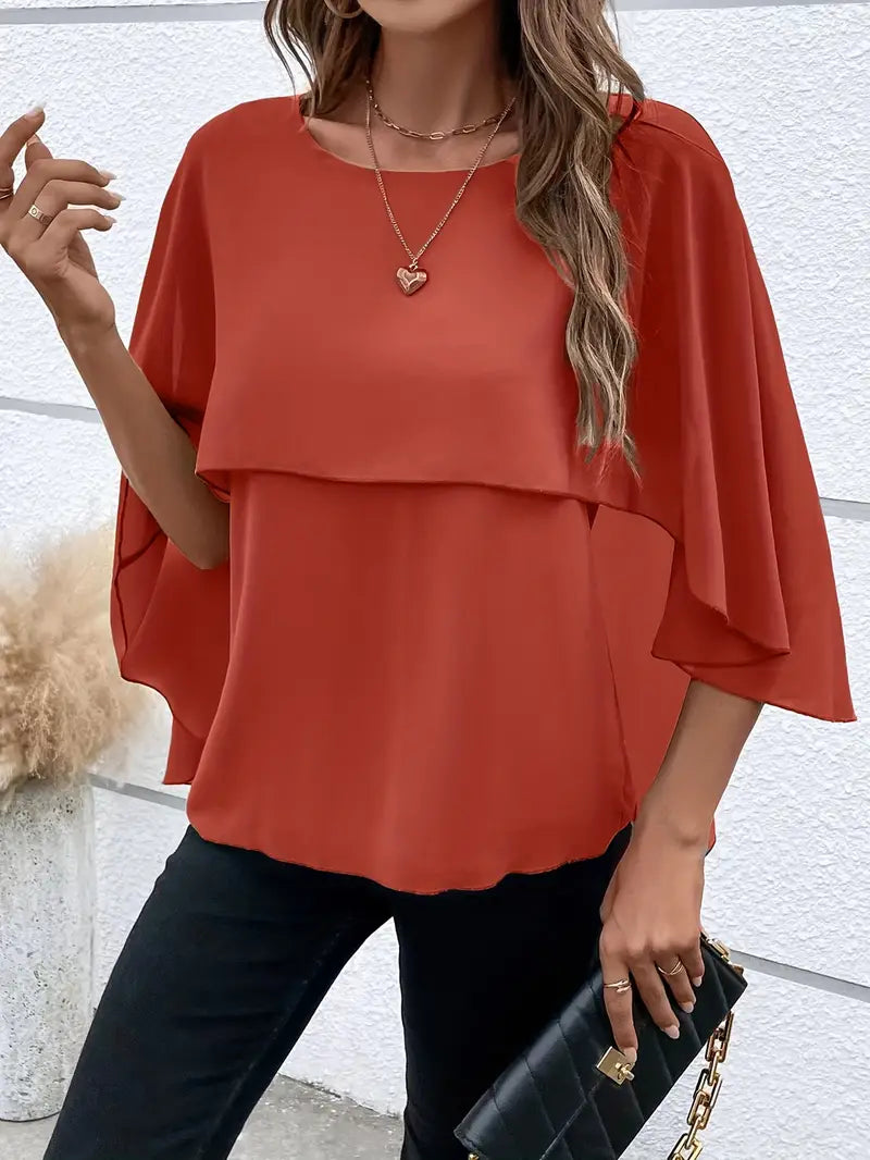 Solid Polyester Blouse