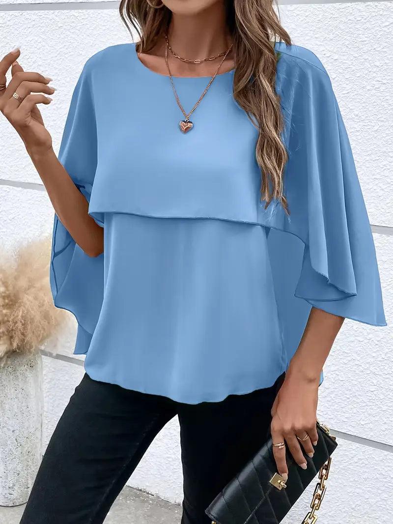 Solid Polyester Blouse