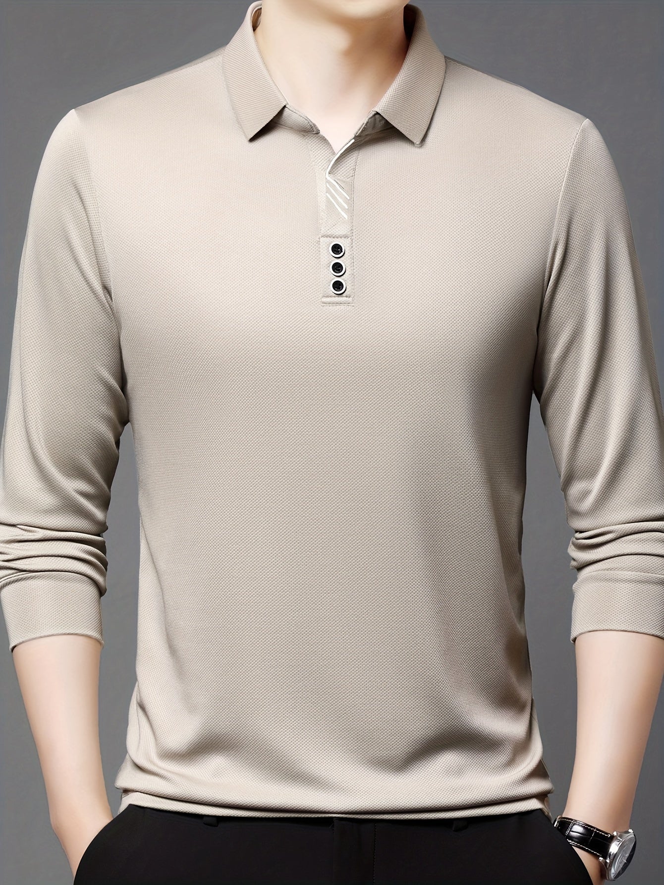 Men's Lightweight Long Sleeve Shirt - Breathable, Stretch Fabric for Golf & Business Casual Wear
