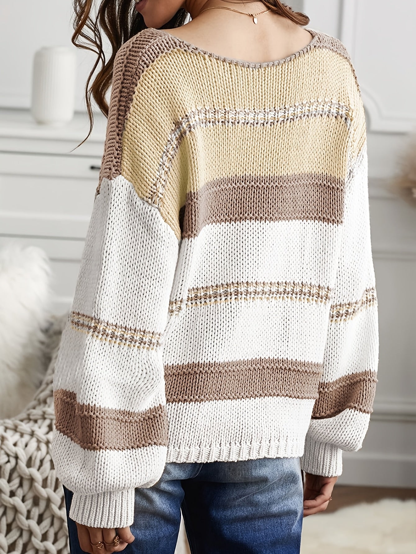 New Autumn and Winter Warm Color-Matching Urban Casual Pullover
