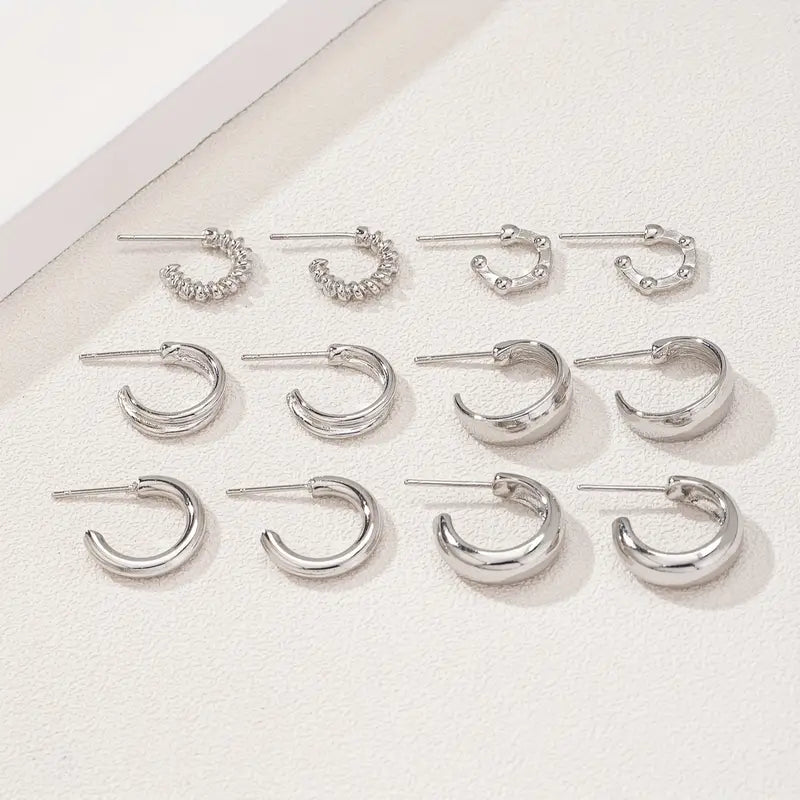 Modern Earrings with Gold-tone