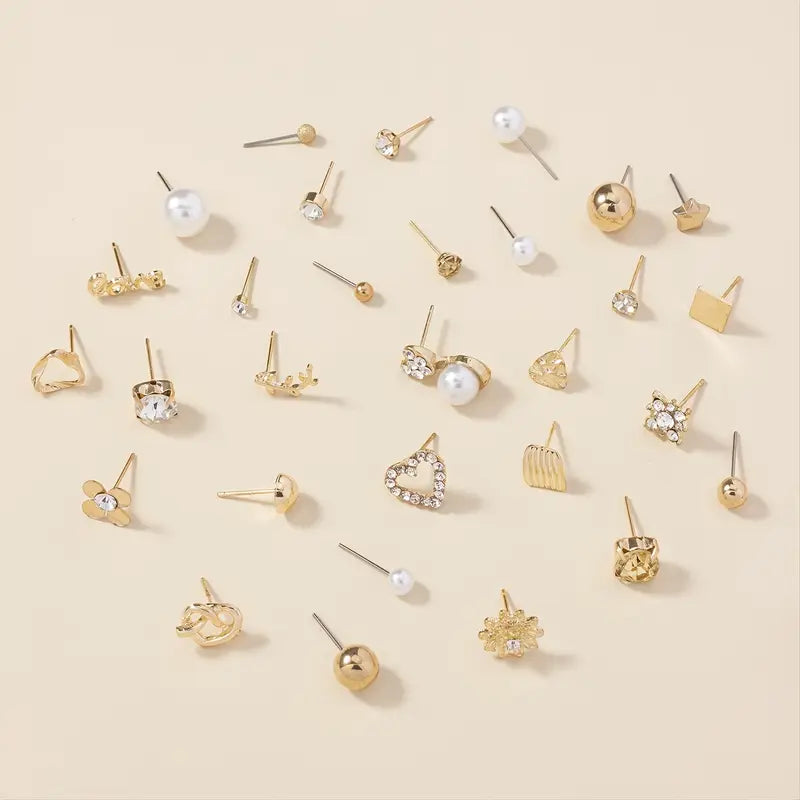 Timeless Earrings with Gold-tone