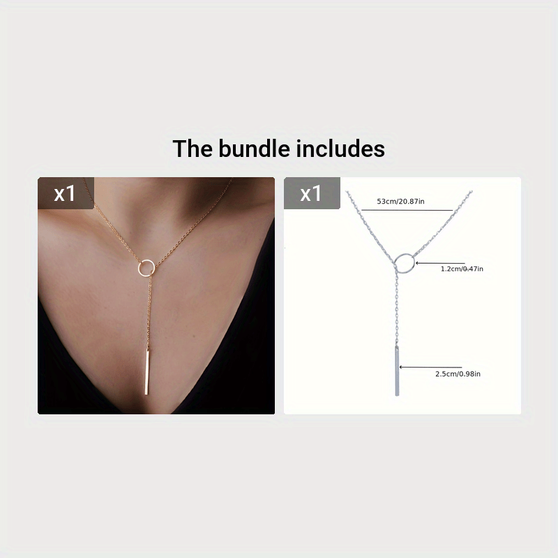 Modern Necklace with Gold-tone