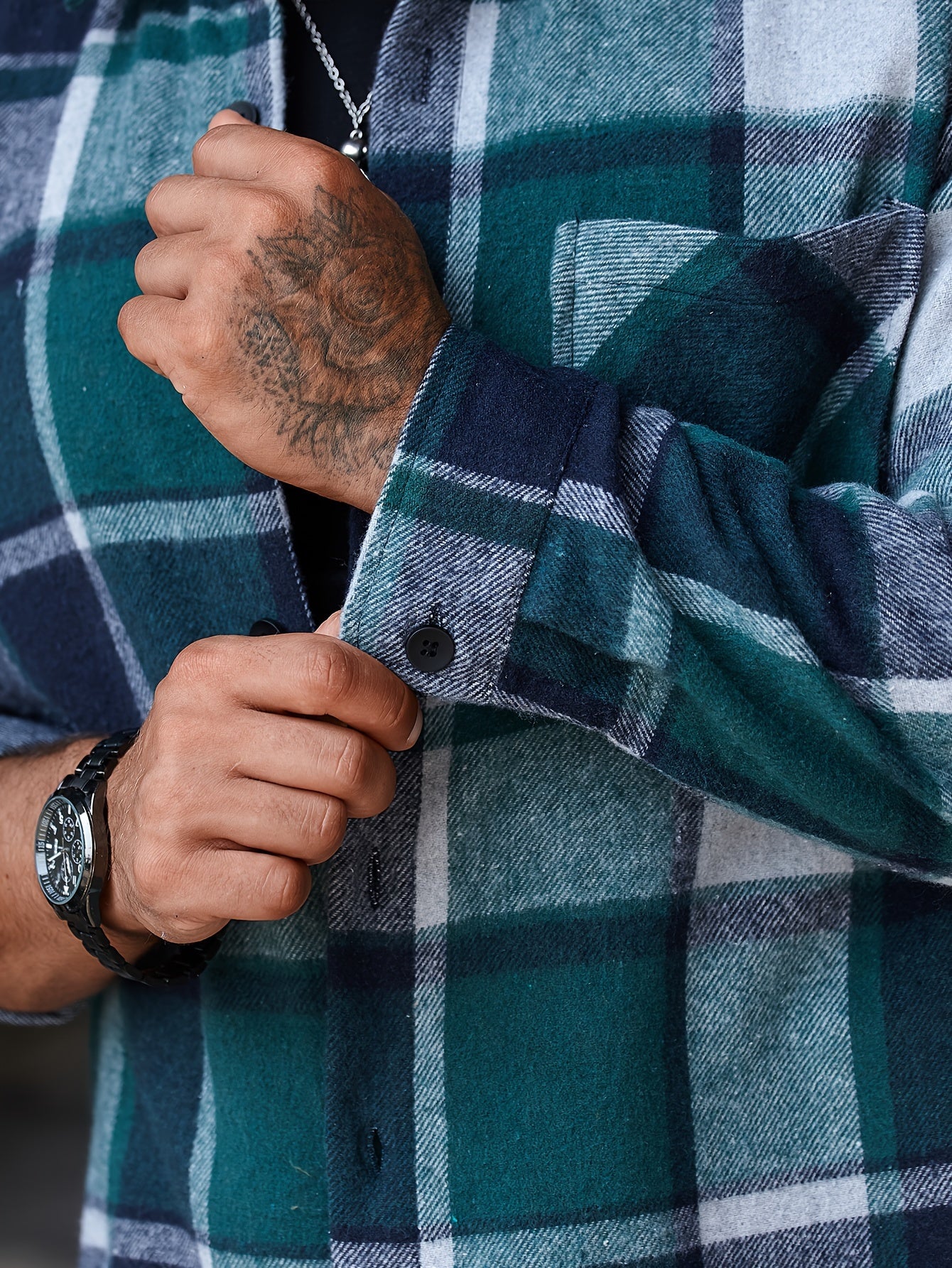 Men's Casual Flannel Shirt Coat - Solid Color Lapel Button-Up with Chest Pocket, Machine Washable Non-Stretch Fabric, Regular Fit Autumn Winter Outerwear, Autumn Apparel, Flannel, Long Sleeve Button Casual Shirt