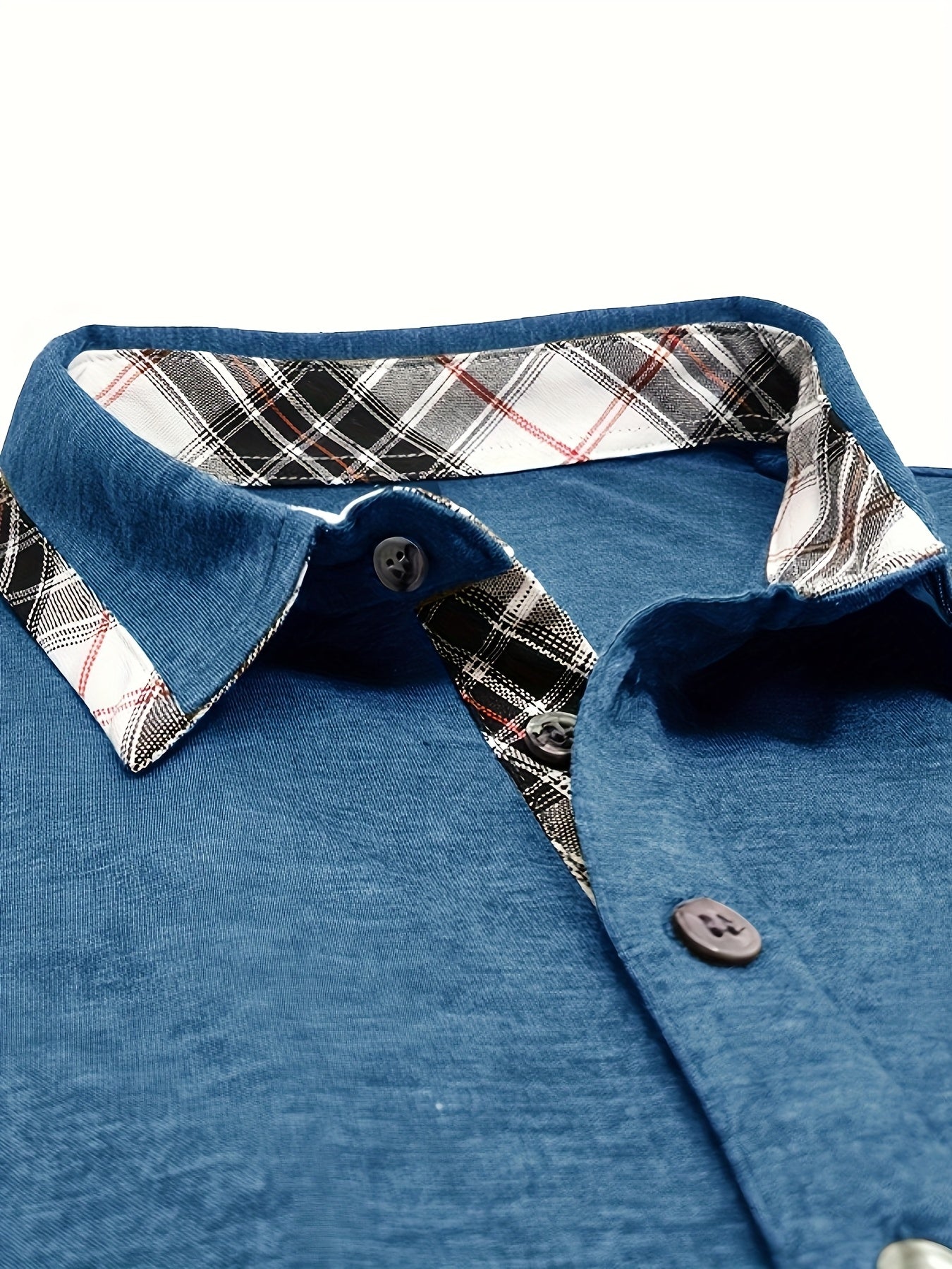 Men'S Plus Size Short Sleeve Polo Shirt with Plaid Collar and Button Details - Casual Summer Style, Regular Fit, Slight Stretch Fabric, Plus Size Shirts, PLUS SIZE