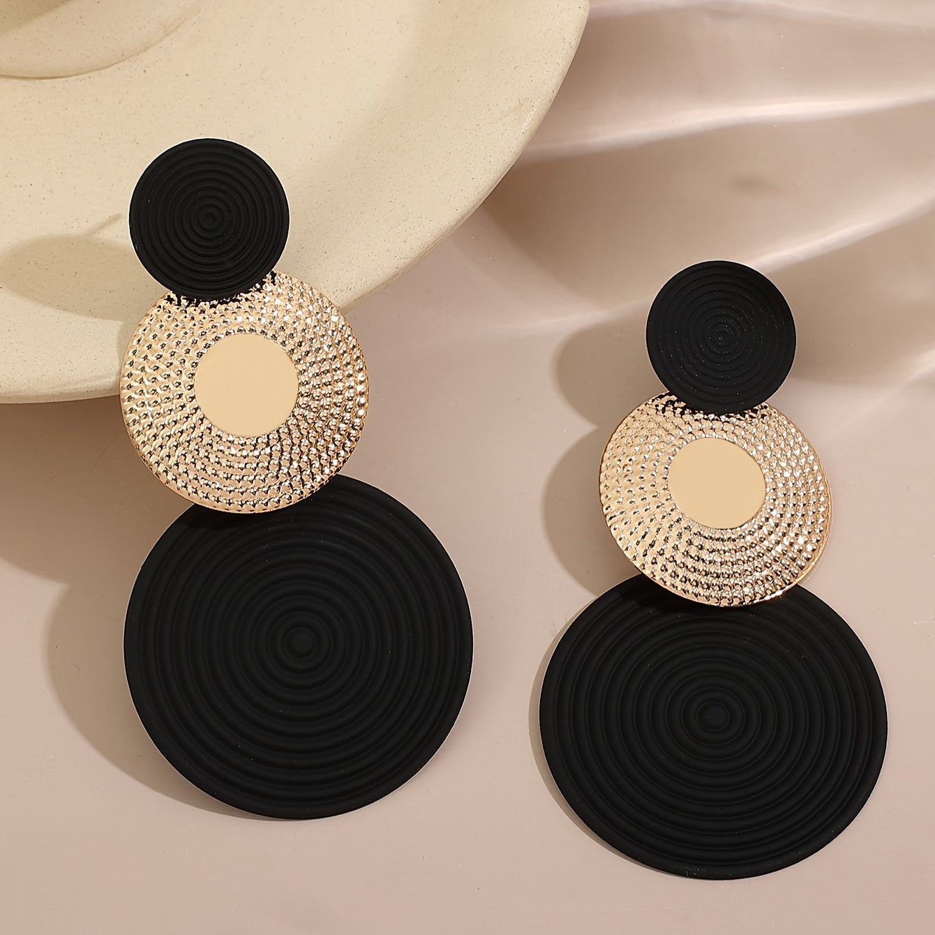 Modern Earrings with Silver-tone
