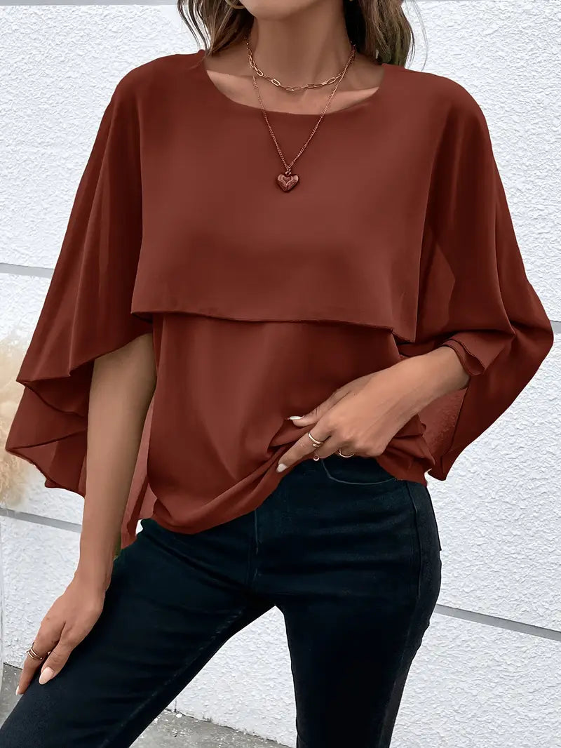 Solid Polyester Blouse