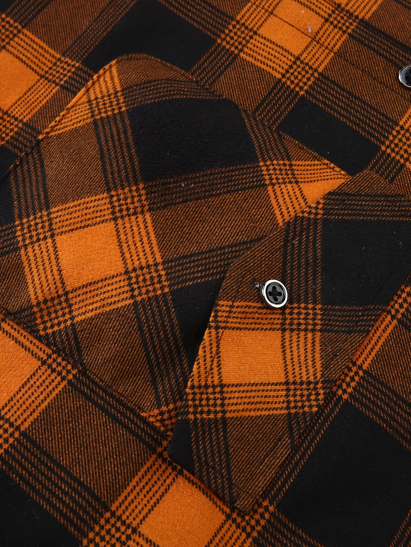 Men's Fleece-Lined Hoodie - Casual & Sporty, Plaid Pullover with Button Detail, Long Sleeve, Loose Fit for Fall/Winter
