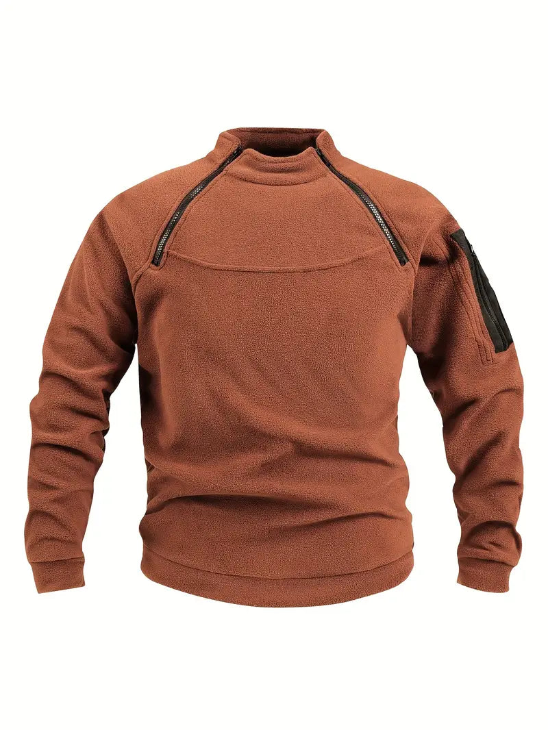 Fleece Polyester Knit Hooded Zip Hoodie