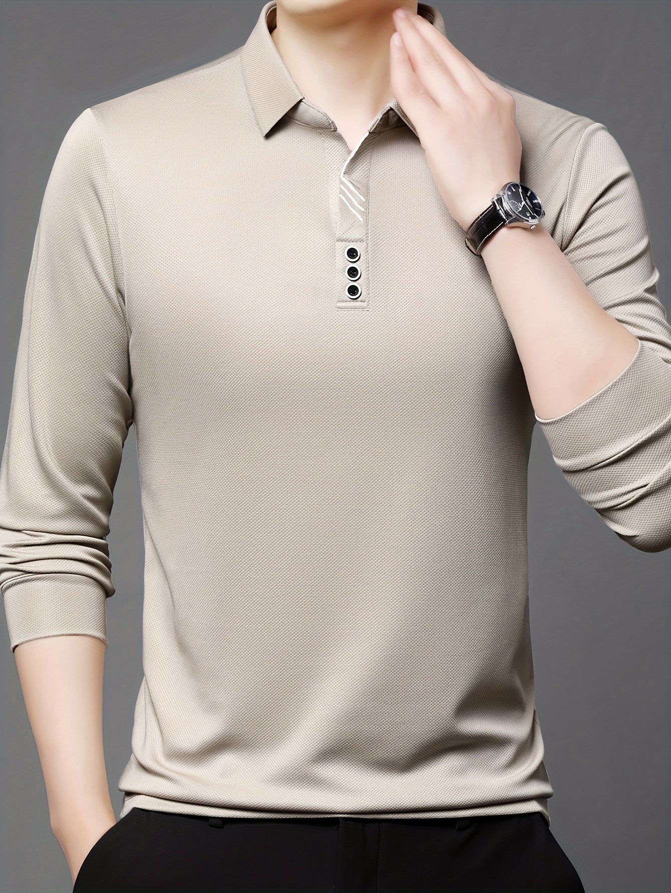 Men's Lightweight Long Sleeve Shirt - Breathable, Stretch Fabric for Golf & Business Casual Wear