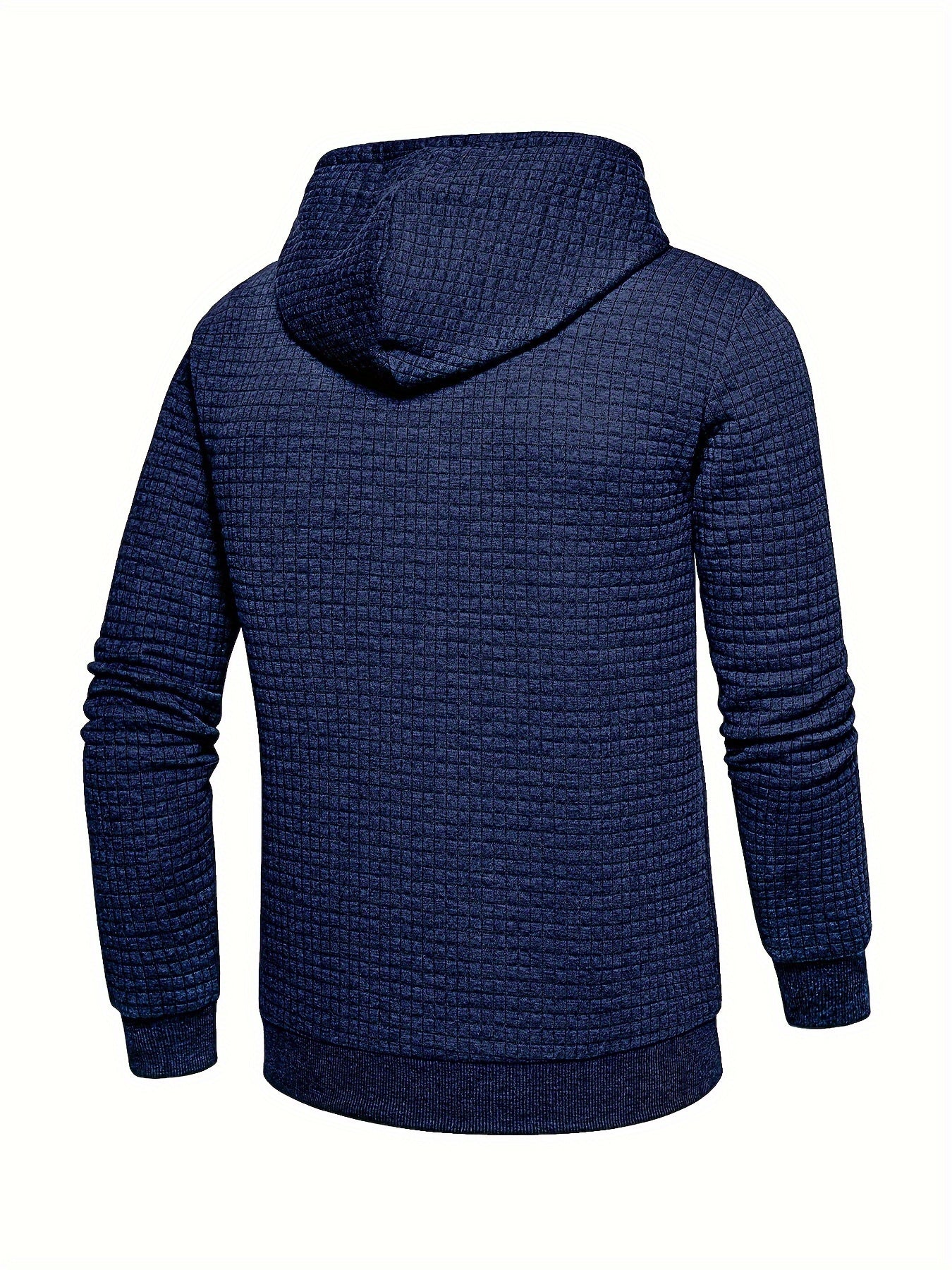 Men's Sporty Hooded Sweatshirt - Navy Blue with Copper Bow Accents, Regular Fit, Machine Washable, High-Quality Fabric for Casual & Athletic Wear, Sweater Hoodie, Everyday Comfort, Textured Knit Fabric