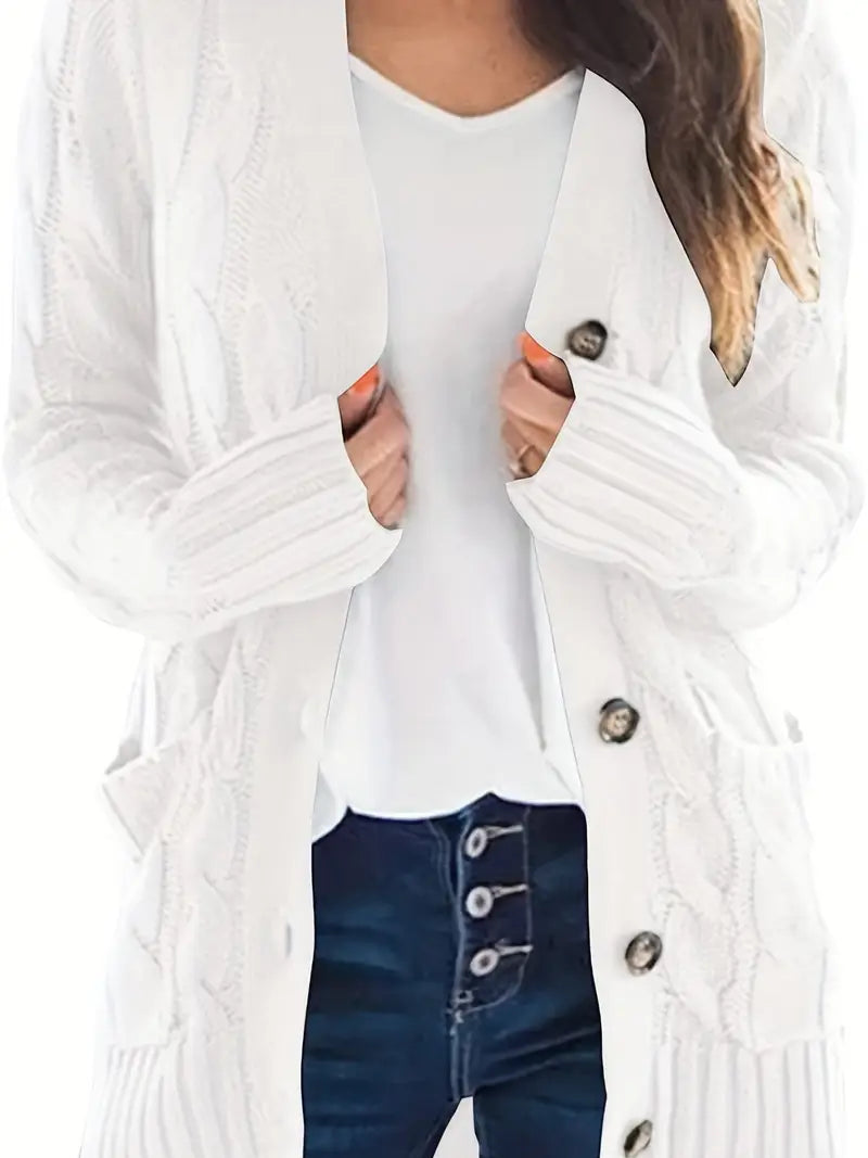 Long V-Neck Cardigan