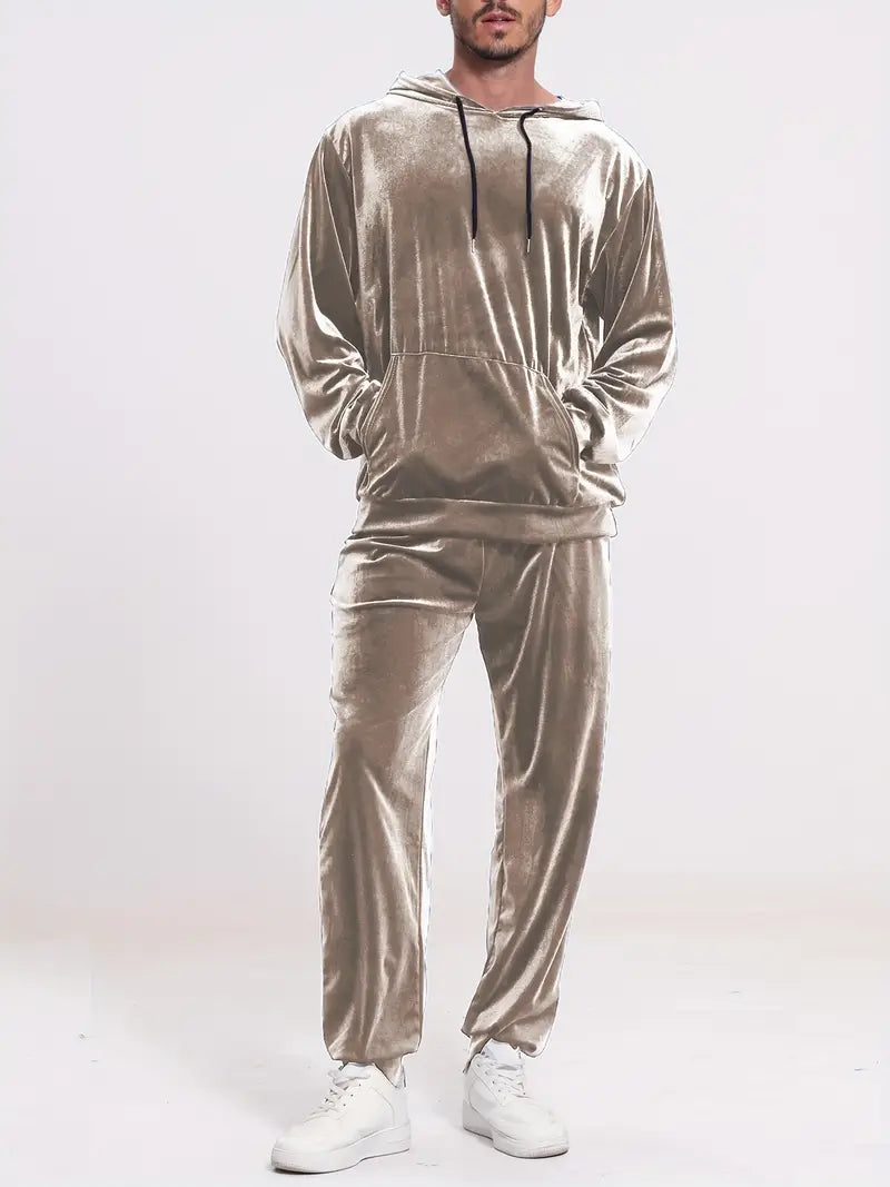 Polyester Knit Hooded Long Sleeve 2-Piece Hoodie