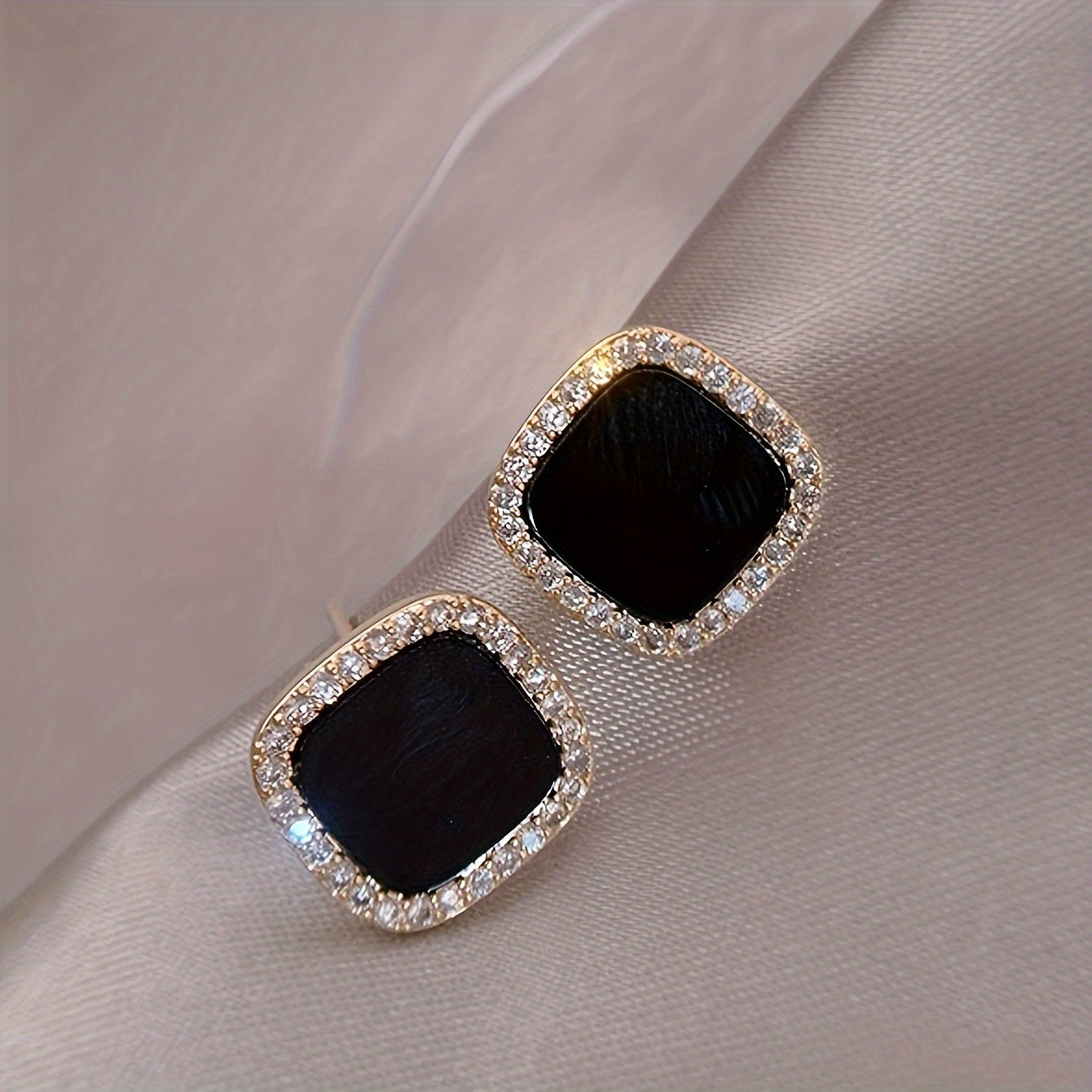 Modern Earrings with Gold-tone