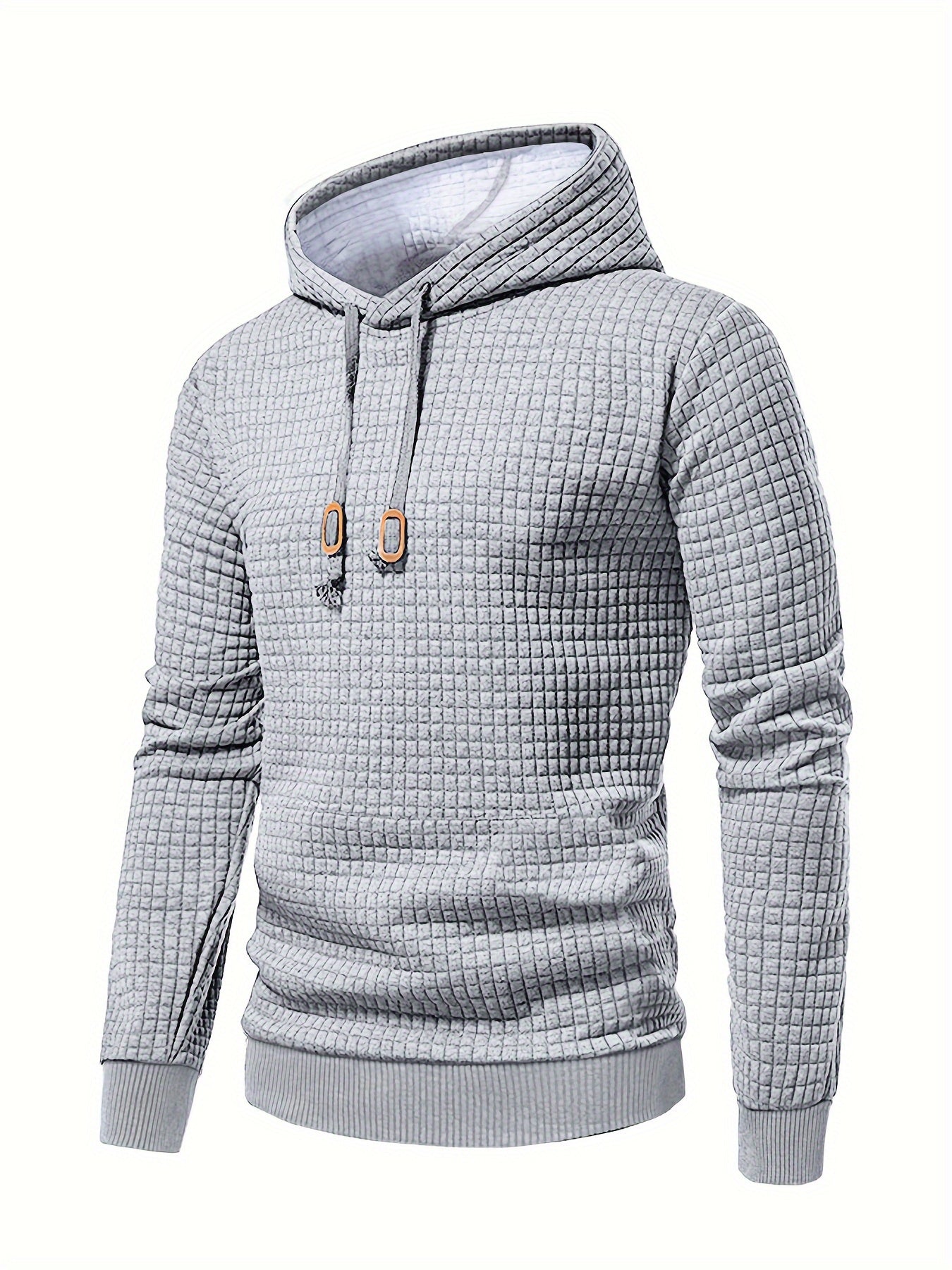 Men's Sporty Hooded Sweatshirt - Navy Blue with Copper Bow Accents, Regular Fit, Machine Washable, High-Quality Fabric for Casual & Athletic Wear, Sweater Hoodie, Everyday Comfort, Textured Knit Fabric