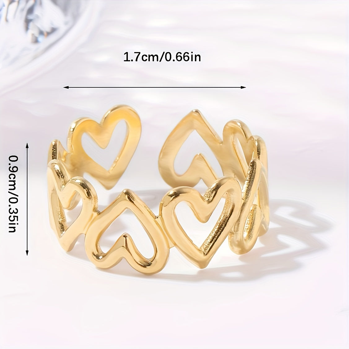 Modern 1-Piece Ring Set with Gold-tone