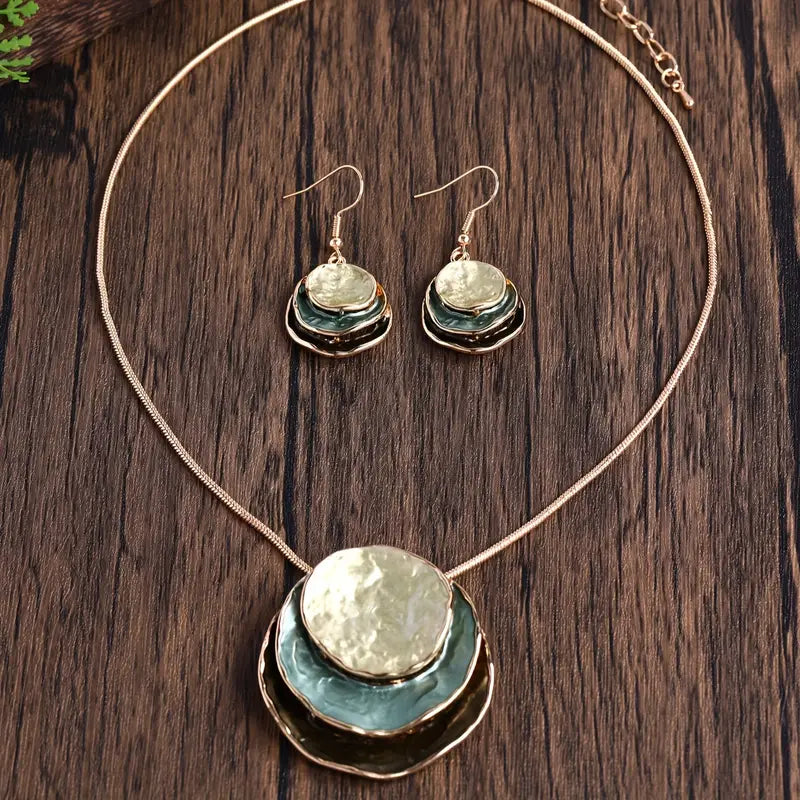 Boho Earrings with Gold-tone
