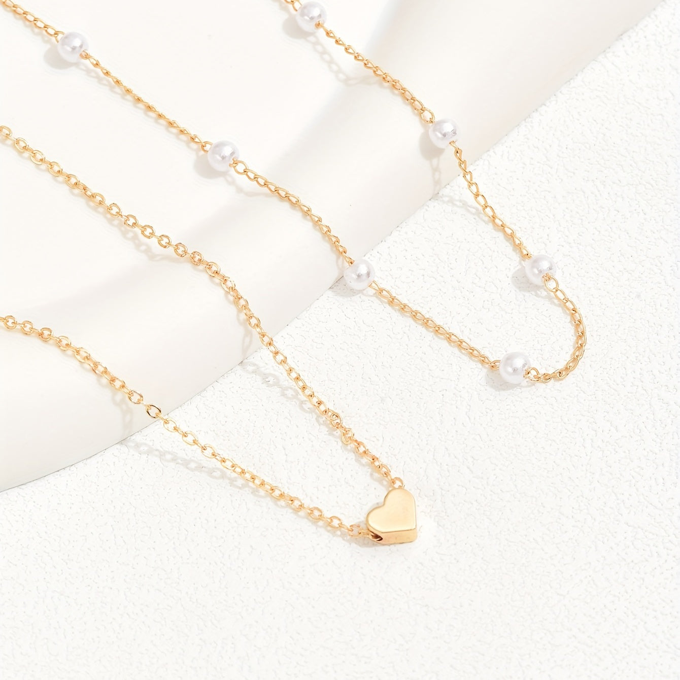 Modern Necklace with Pearl-inspired