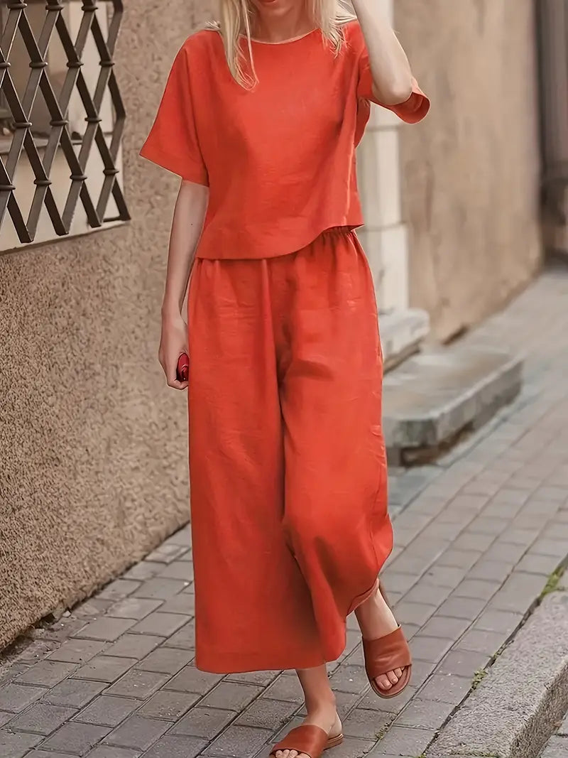 Solid Polyester Pants