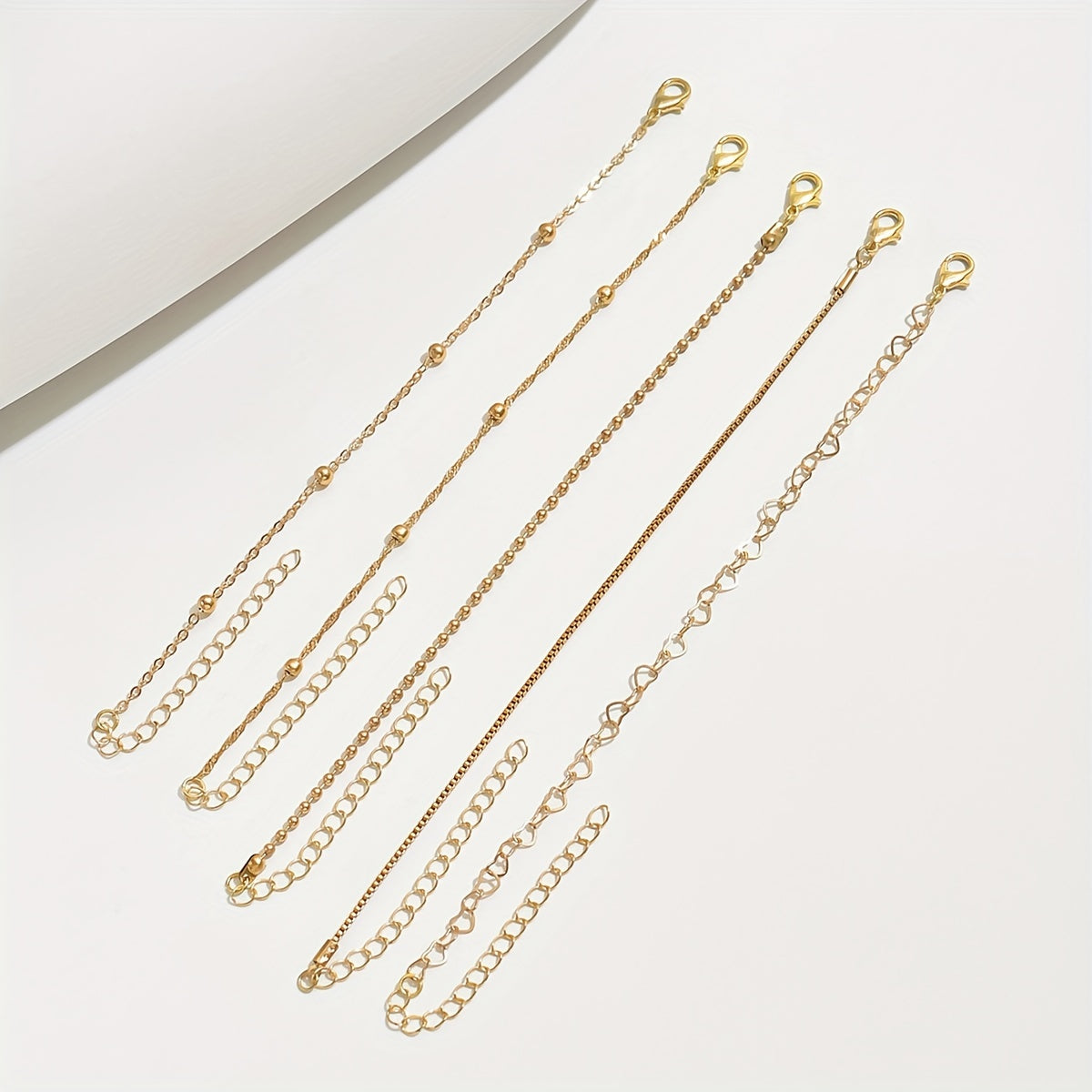 Vintage 5-Piece Necklace & Bracelet Set with Polished finish